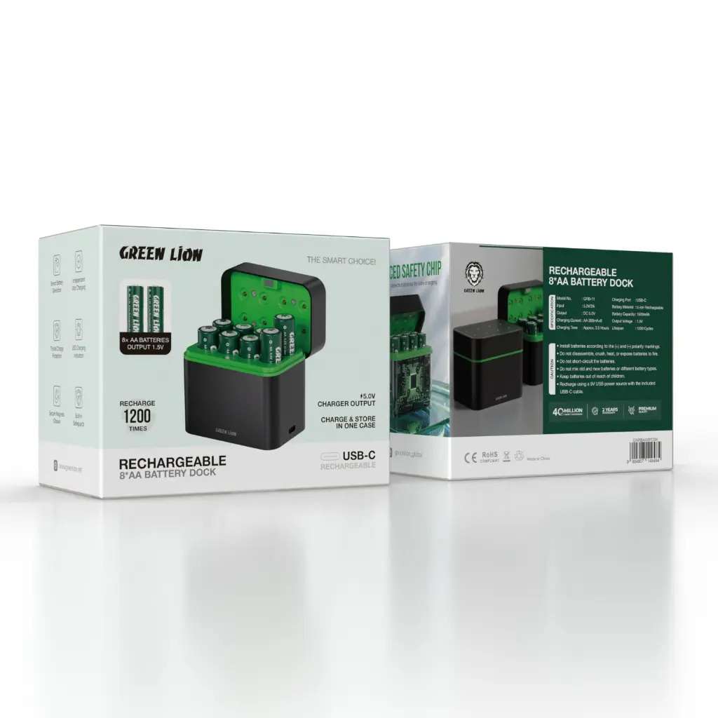 Green Lion Rechargeable AA + AAA Battery Dock USB-C Price in Kenya